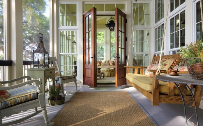 Back door porch ideas porch traditional with wood siding screened
