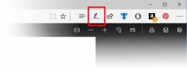Screen capture showing the PDF annotation bar in Edge